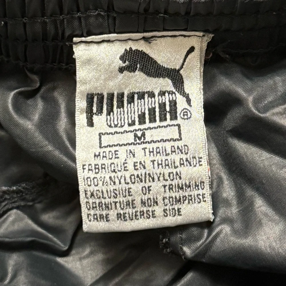 Vintage 90s Y2K Puma Men's Black Nylon Track Pants Medium